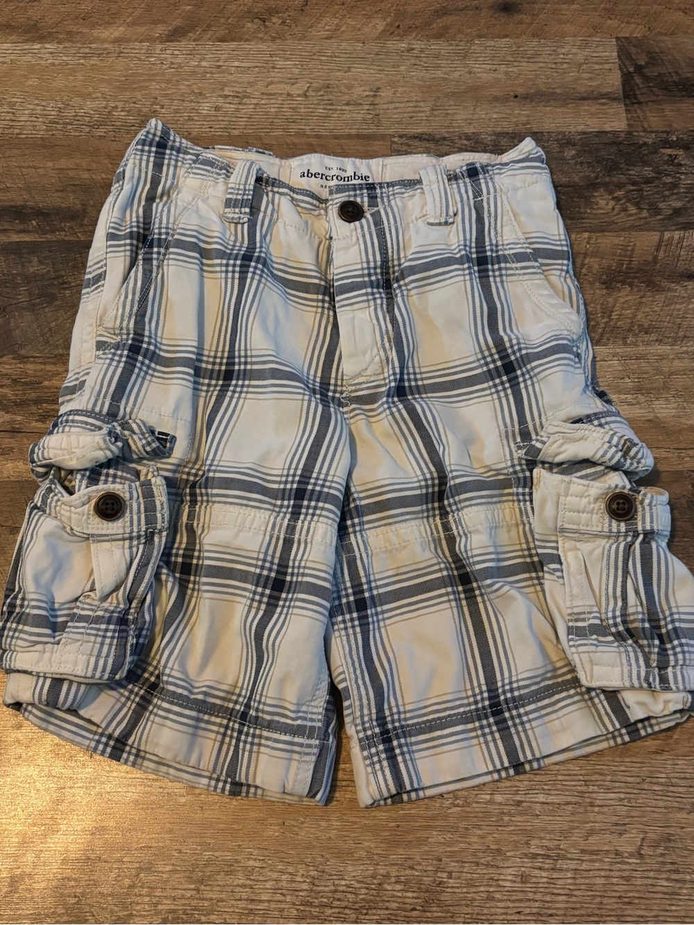 vintage Abercrombie & Fitch plaid cargo shorts 10
